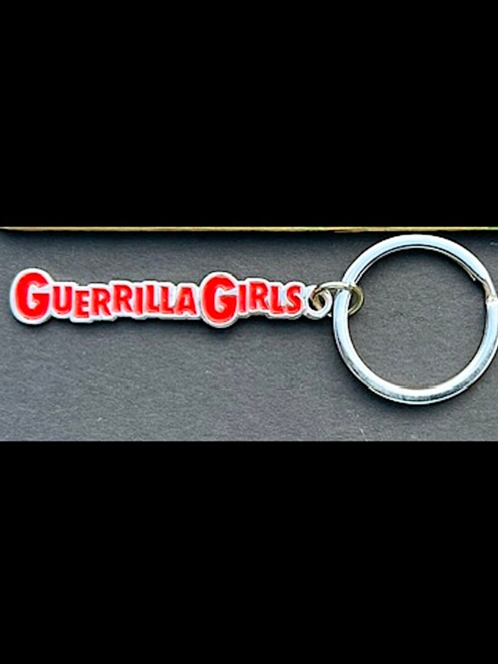 GUERRILLA GIRLS Enamel Keychain FOB Anonymous Feminist Activists NYC